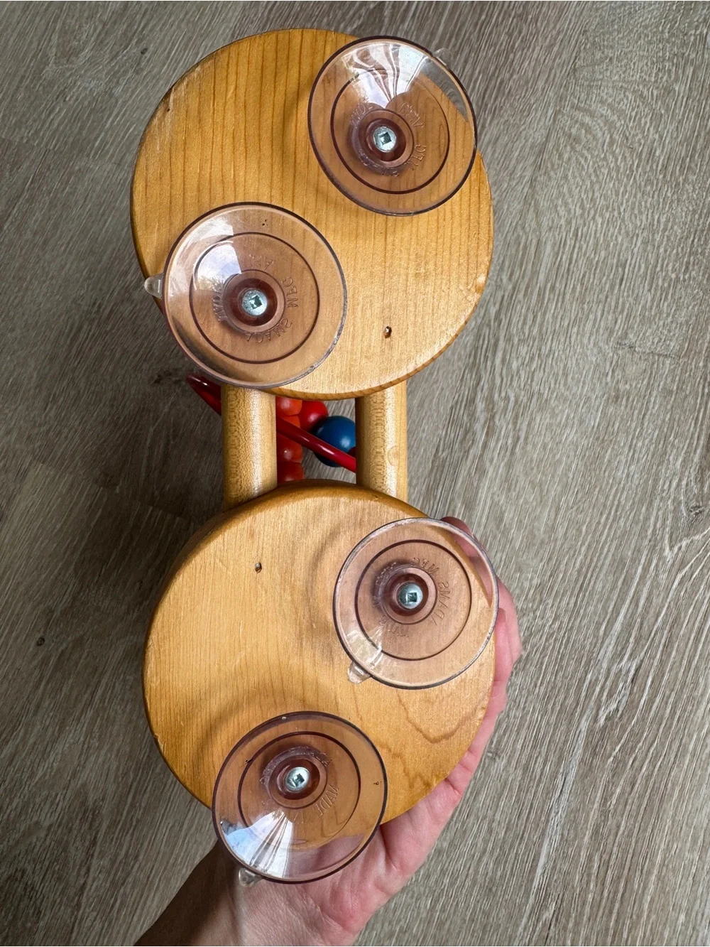 educo wood table top bead maze toy suction montessori 1995 vintage